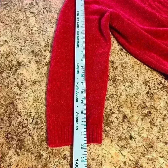 Alfred Dunner Sweater Women's Long Sleeve Knit Pullover Mock Neck Red Size L - Picture 9 of 13